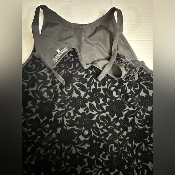 Brixon Ivy Black Velvet Floral Halter Tank Top With Button Neck Closure XL - Picture 9 of 9